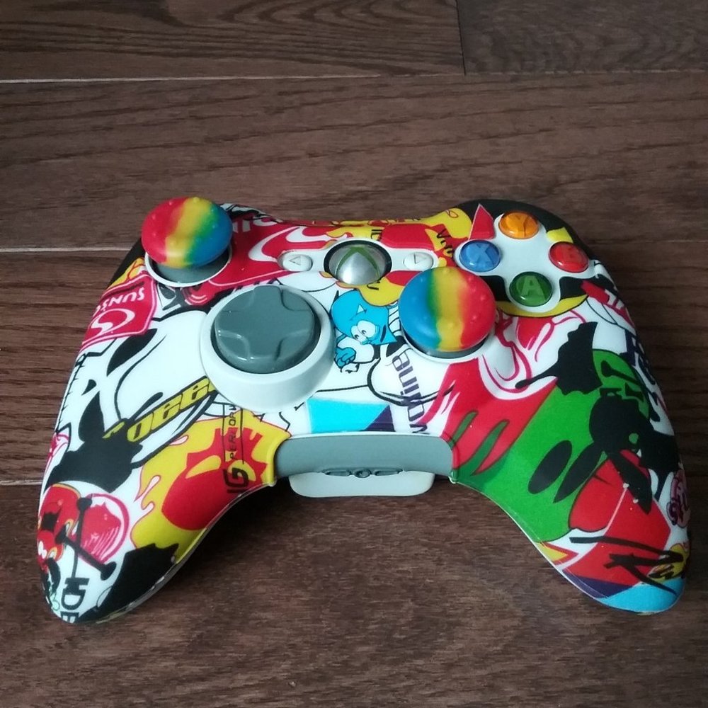 Genuine Microsoft Xbox 360 Wireless Control Custom Cover/Thumb Sticks Tested